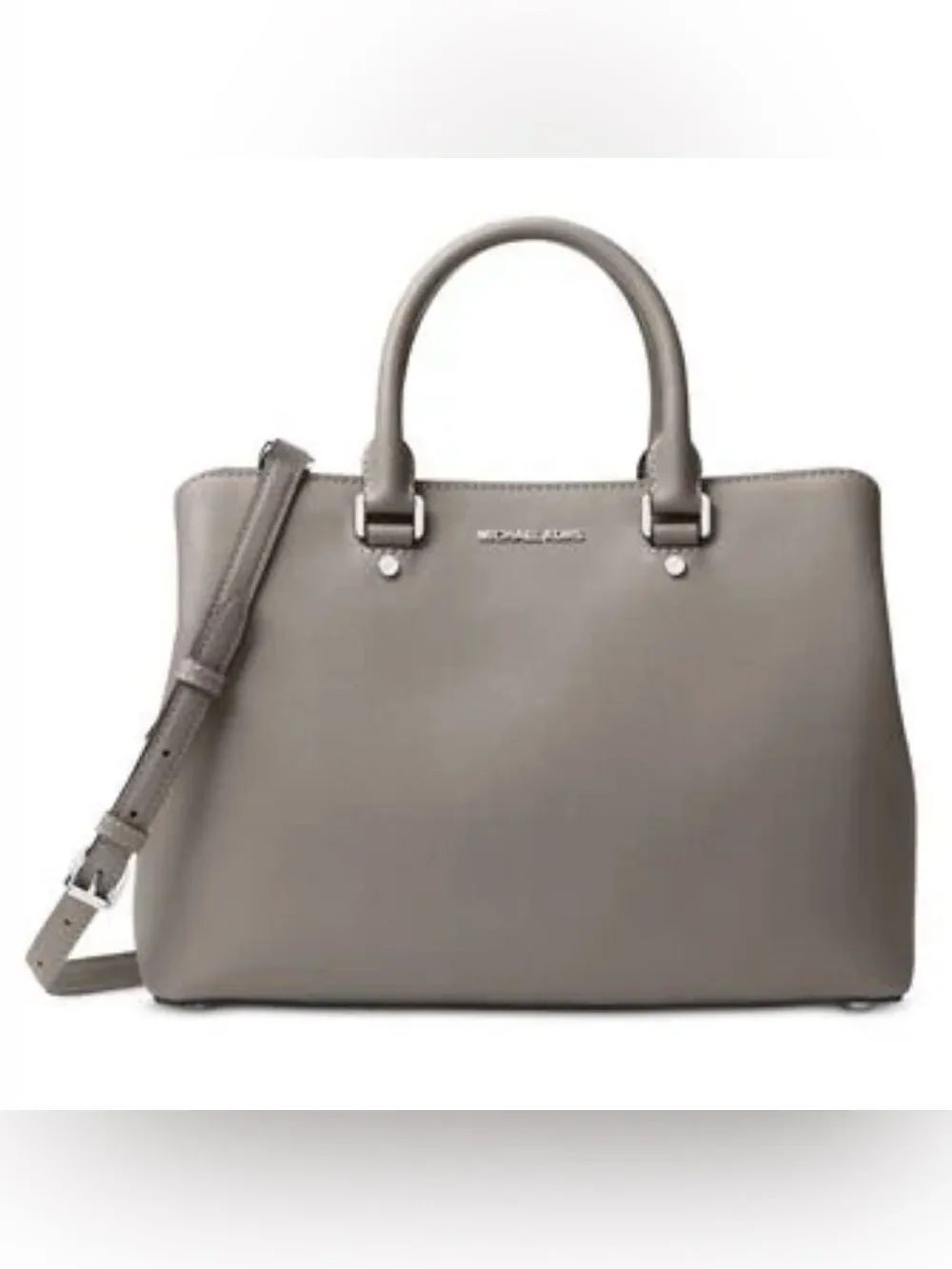 MICHAEL KORS GRAY SAVANNAH LARGE SATCHEL